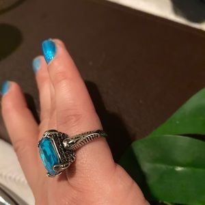 14 WG/ with Sterling silver and white gold overlay Natural Blue Topaz LDS 7.5